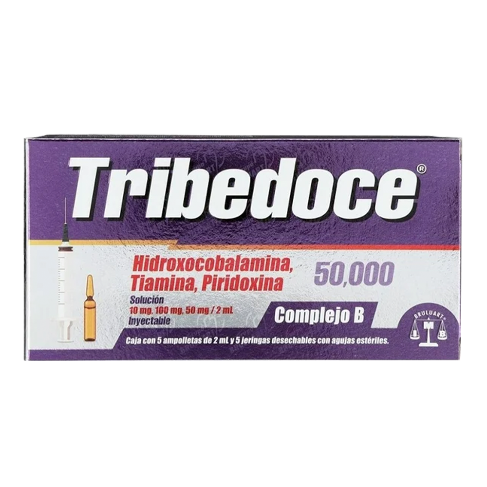 Tribedoce Solucion 10 mg / 100 mg / 50 mg / 2 mL 50,000 U 5 Ampolletas