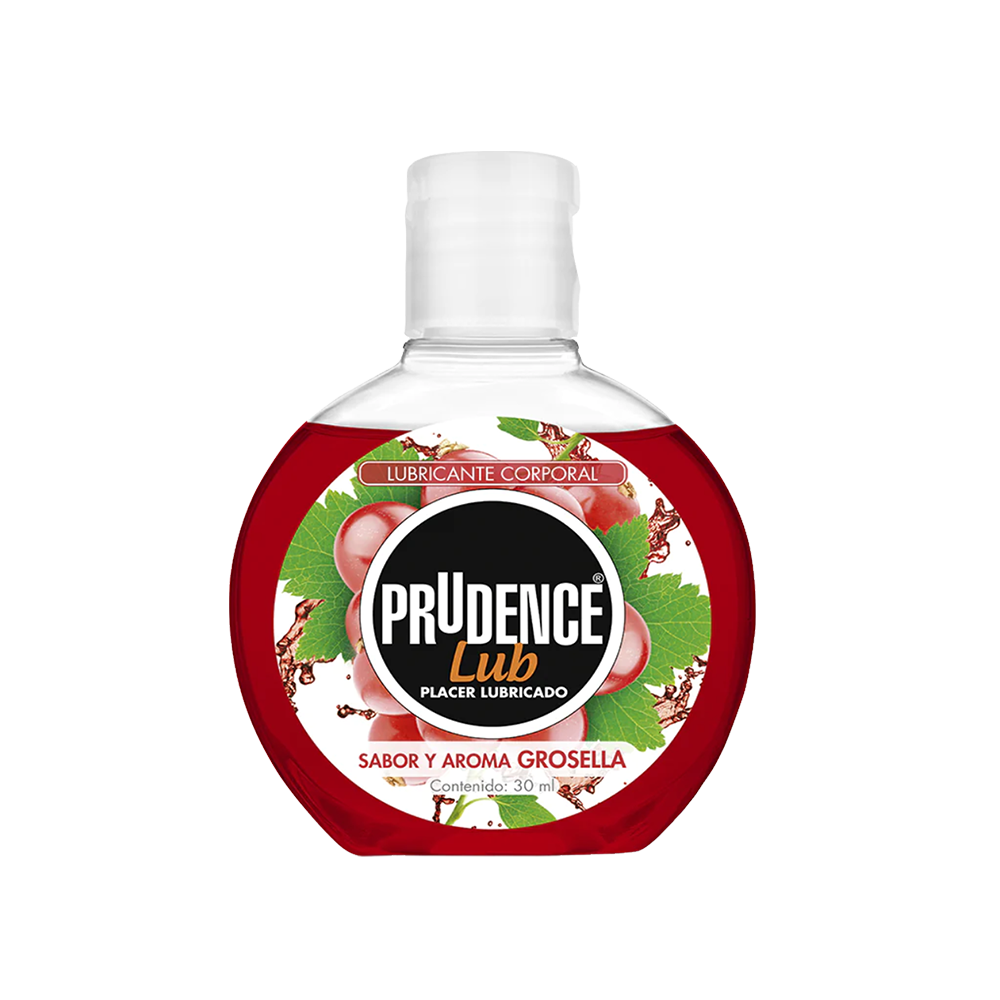 Prudence Lubricante Corporal Sabor y Aroma Grosella Frasco con 30 ml