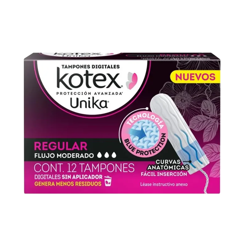 Tampones Kotex unika regular 12 piezas