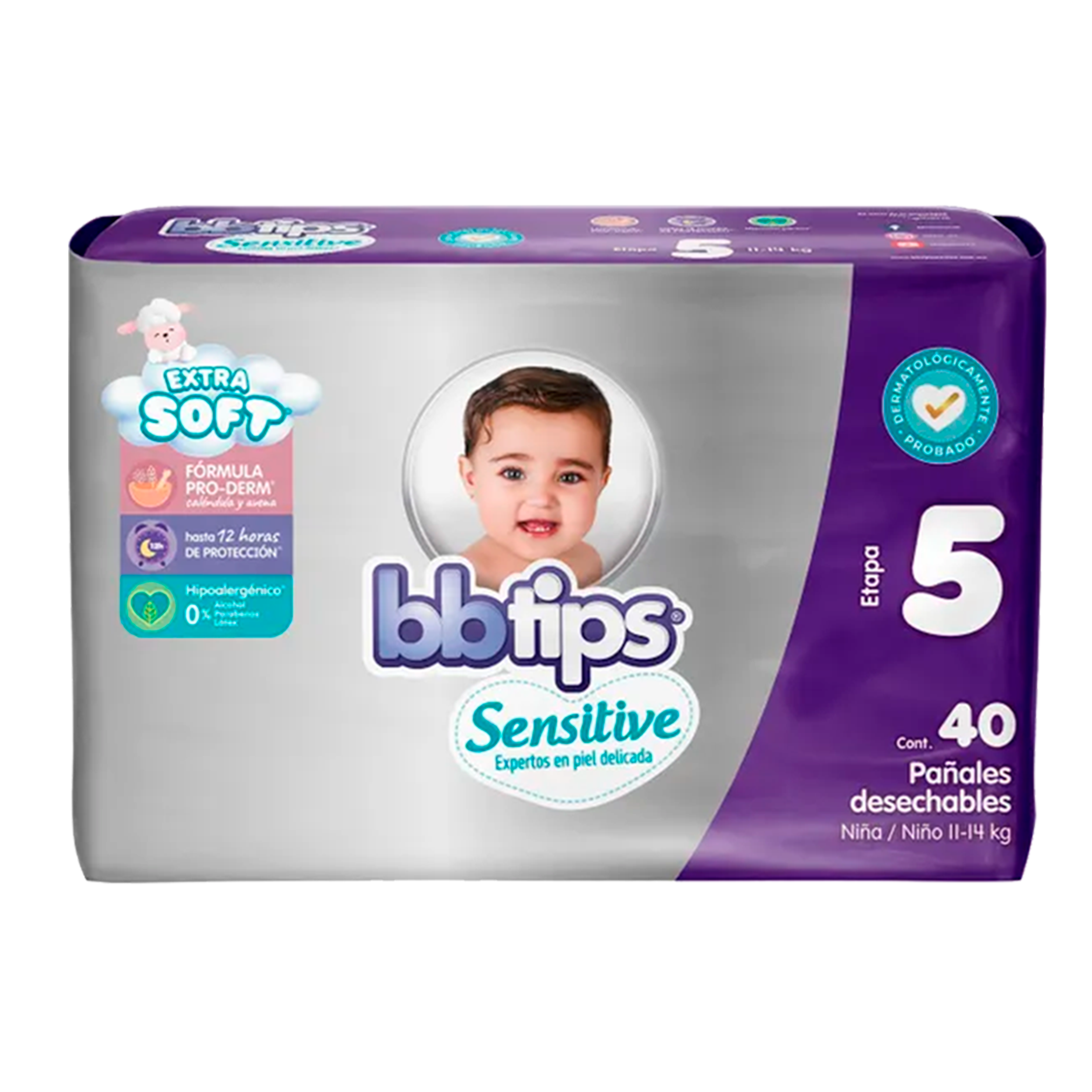 Pañal Bbtips Sensitive Talla 5 40 pañales